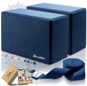 High-Density 200g EVA Foam/Cork Yoga Block and Yoga Strap