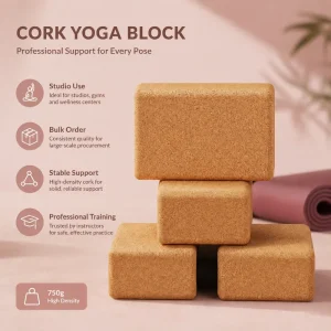 High-Density Cork Yoga Block Yoga Brick Non-Slip Support