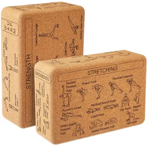 High Density Cork Yoga Block for Adults Square Silhouette