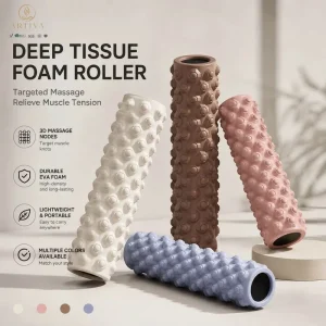 High Density EVA Foam Roller 45x12cm Medium Firmness Dotted Texture for Muscle Massage Yoga Fitness and Deep Tissue Massage