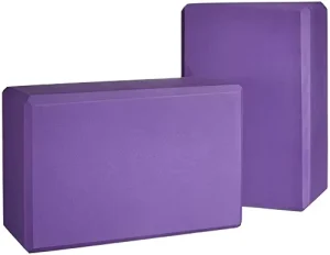 High Density EVA Foam Yoga Blocks Brick Shape 4x9x6 Inches Set of 2 Purple