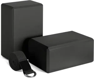 High Density EVA Foam Yoga Blocks and Strap Set