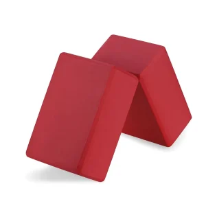 High-Density Eco-Friendly Anti-Slip EVA Yoga Block Foam Set, Red