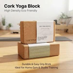 High-Density Eco-Friendly Cork Yoga Block, Easy-Grip Brick for Home Gym, Pilates Studio Training