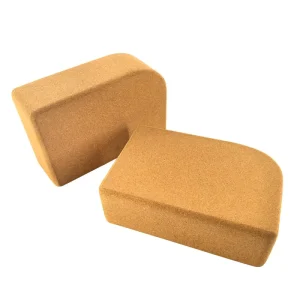 High Density Eco Friendly Cork Yoga Blocks Half Round Moon Shape for Stretching and Exercise