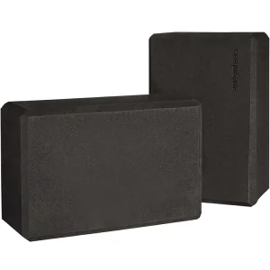 High-Density Foam Non-Slip Yoga Blocks Set of 2 4x9x6 Inches Black