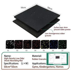 High-Density Interlocking Rubber Flooring Anti-Slip Waterproof Soundproof Shock-Absorbing for Commercial Gyms and Homes