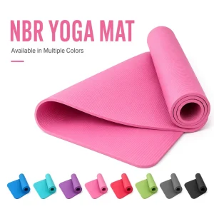 High-Density NBR Yoga Mat Rollable Portable Easy-Clean Mat for Home Gym and Pilates 183*61*0.8/1/1.5cm OEM Custom Logo