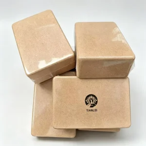 High Density Natural Cork Yoga Block 3x6x9 Non Slip Breathable Durable Eco Friendly Natural Wood Color