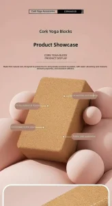 High Density Natural Cork Yoga Block 3x6x9 Non Slip Cork Brick