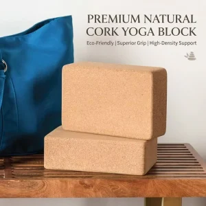 High Density Natural Cork Yoga Block Eco-Friendly for Precision Alignment Non-Slip Stable Support