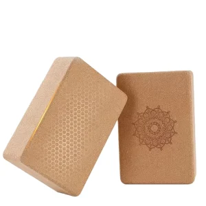 High Density Natural Cork Yoga Block Set Eco Friendly Non Slip Wood Chips Protective Cushioning Material Customizable Logo for Fitness