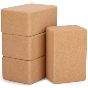 High Density Natural Cork Yoga Blocks Non Slip for Stretching Balance Fitness Pilates Support