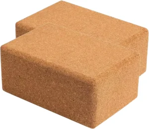 High-Density Natural Cork Yoga Blocks Non-Slip for Stretching Balance and Pilates