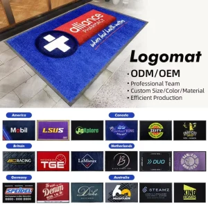 High-Density Nylon Custom Printed Logo Mat Stain-Resistant Commercial Entrance Rug
