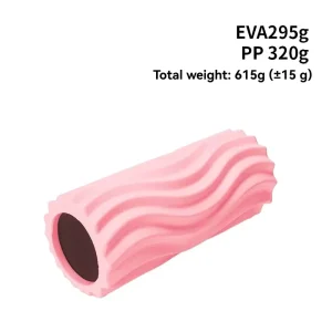High-Density Portable Wavy Textured EVA Foam Roller with Hollow Design for Deep Tissue Massage and Yoga Recovery