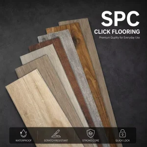 High Density Solid Core Light Oak Spc Flooring Waterproof Wear Resistant Parquet Surface Hospital School Hotel Use Indoor