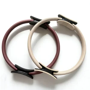 High-Elasticity Fiberglass Pilates Ring in Mocha, Chocolate Brown and Beige