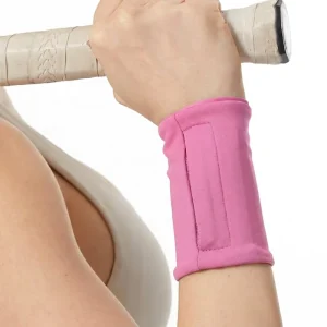 High Elasticity Soft Breathable Wrist Sweatband with Pocket and Wrist Brace for Tennis and Fitness