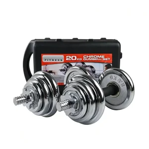 High-End Mirror Finish Dumbbell 20kg Set Premium Weightlifting Equipment for Boutique Hotel and Office Gym