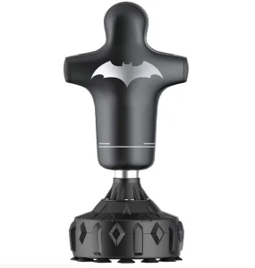 High-Fiber Leather Adjustable-Height 360-Degree Rotating Vertical MMA Humanoid Punching Bag, Water/Sand Fill