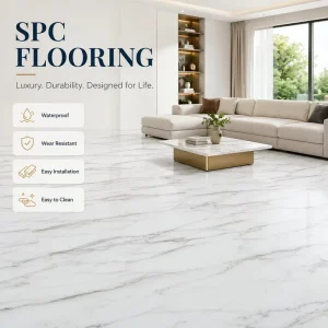 High Gloss Anti-Skid Rigid Core SPC Vinyl Flooring 10mm 12mm for Projects