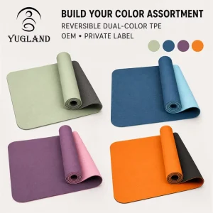 High Grip Dual Color TPE Yoga Mat with Custom Texture for Hot Yoga and Pilates