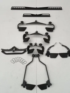 High-Low Pulley Pulldown Attachment Bar with Mag Grip Handle