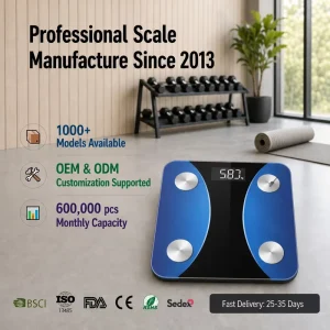 High Precision Smart Bluetooth Digital Bathroom Scale with 12 Body Data Measurements for Home Wellness and Fitness
