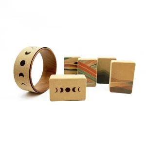 High Quality Custom Digital Print 3x6x9 4x6x9 High Density Eco Friendly Logo Cork Yoga Bricks Cork Yoga Block Set of Two