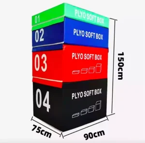 High Quality Custom Logo Fitness PVC 4-in-1 Soft Foam Exercises Plyometric Jump Box With 4 Levels Height