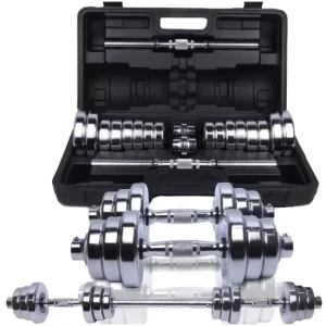 High-Quality Iron Chrome-Plated Adjustable Weight Dumbbell for Home Use