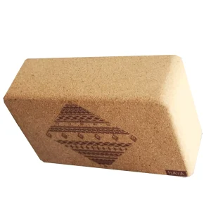 High Quality Organic Yoga Brick Customized Logo Printing Natural Cork Yoga Block