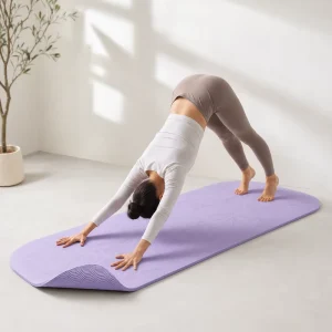 High Resilience Single Color TPE Yoga Mat Anti Tear Exercise Pad for HIIT Pilates Gym Factory Vendor