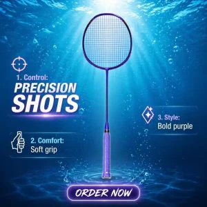 High Speed Carbon Badminton Racket Lightweight Aero Dynamic Frame Designed for Durable Training Athletic Workout Premium Sports