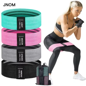 High-Stretch Fabric Hip and Thigh Resistance Bands Set with Bag