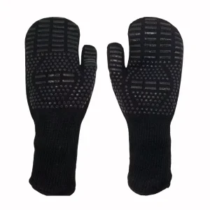 High Temperature Resistant BBQ Gloves Polycotton Silicone Liner Anti-Slip Tear-Resistant Durable Flexible