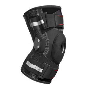 Hinged Knee Brace with Dual Elastic Straps, Open Patella, Gel Pad, Breathable Polyester