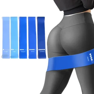 Hip Resistance Loop Band Set of 5 with Instruction Guide and Carry Bag