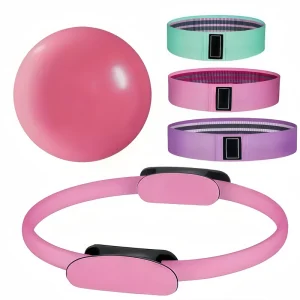 Home Exercise Starter Kit with Portable Pilates Bar, Workout Chart, and Resistance Bands