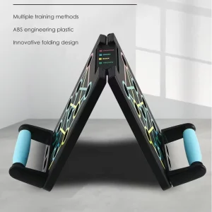 Home Fitness Portable Foldable Push Up Board Multifunctional Push Up Board Set with Resistance Bands