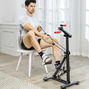 Home Fitness Trainer with LCD Monitor, Adjustable Cycle Pedal, Mechanical Resistance, Arm and Leg Exercise