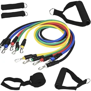Home Fitness Workout Sports Latex Exercise Elastic Yoga Bands Resistance Bands Set 11pcs
