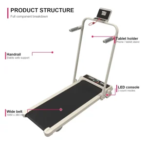 Home Foldable Treadmill with Dual Safety Handrails Electric Running Machine for Indoor Walking Jogging and Cardio Fitness