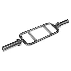 Home Gym 34″ Chrome Tricep Barbell Bar for Squats, Deadlifts, Shrugs and Weightlifting