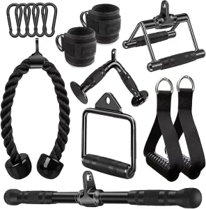 Home Gym Cable Machine Triceps and Lat Pulldown Attachments