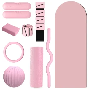 Home Gym Fitness Set with Barbell, Silicone Dumbbell, Power Ring, Yoga Mat, Ball, and Pilates Accessories Factory Supply