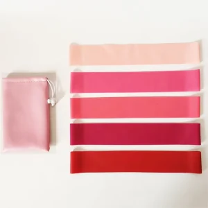 Home Gym Long Exercise Workout 5 Different Levels Pink Mini Resistance Loop Bands