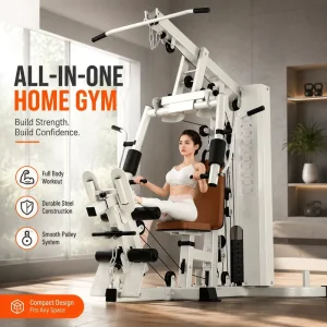 Home Gym Multi-Station Strength Training Machine with Lat Pulldown System