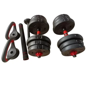 Home Gym PVC Cement Dumbbell, Barbell & Kettlebell Set for Weightlifting Exercise